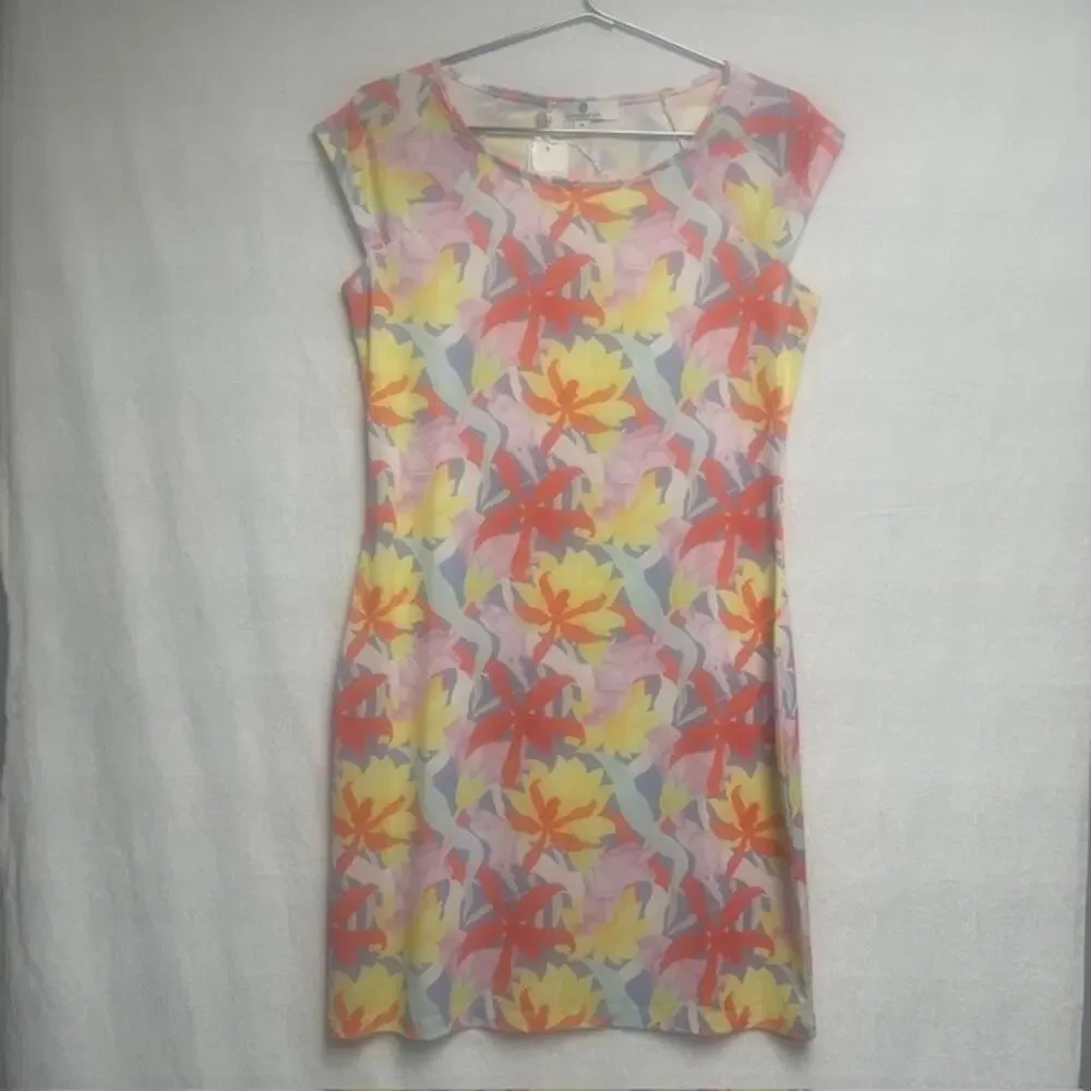 Jean-Pierre Klifa Orange Tropical All Over Print Women's Dress - Size M - NWT